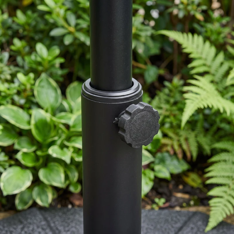 Outsunny Base de Sombrilla Rellenable de Agua 28 kg o Arena 40 kg Soporte de Parasol Octagonal Apto para Postes de 38mm 48 mm para Jardín Terraza Ø60x36 cm Negro