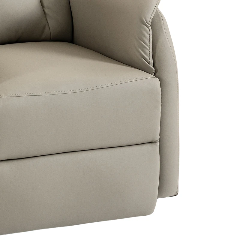 HOMCOM Fauteuil Releveur Électrique Massage Vibration et Chaleur, Fauteuil Relax Électrique en PU, Dossier Inclinable, Gris
