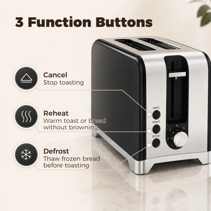 HOMCOM Waterkoker en toasterset met thermometer, 1,7 l, 2200 W waterkoker, 2-sleuven-toaster met 7 bruiningsstanden