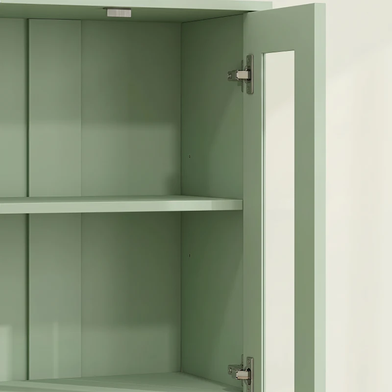 HOMCOM Mueble de Baño Alto de 6 Estantes con Estante Regulable Verde Salvia