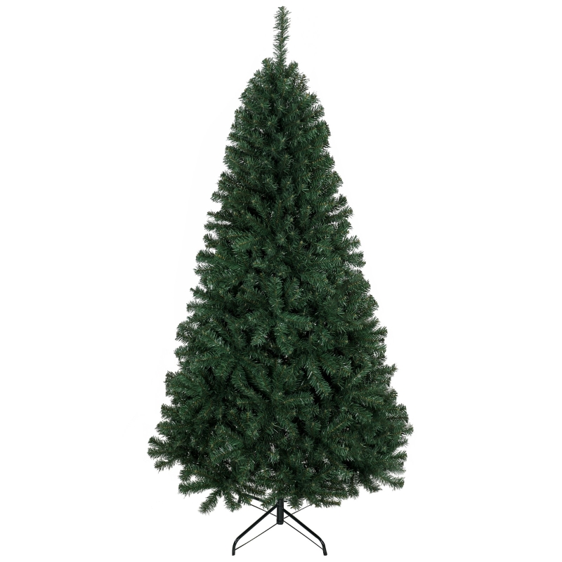 HOMCOM Künstlicher Weihnachtsbaum 195 cm mit 1000 Zweigen, klappbarer Fuß, dreiteiliges Design, einfach zu montieren, grün