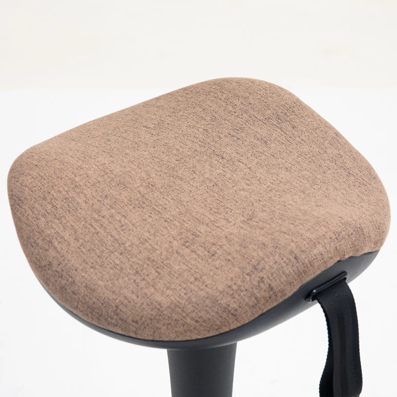 HOMCOM Tabouret dynamique, tabouret assis-debout ergonomique, hauteur réglable, rotatif à 360°, 34 x 34 x 68,5-83,5 cm, marron