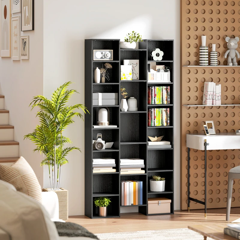 HOMCOM 21-Compartment Bookshelf - Black