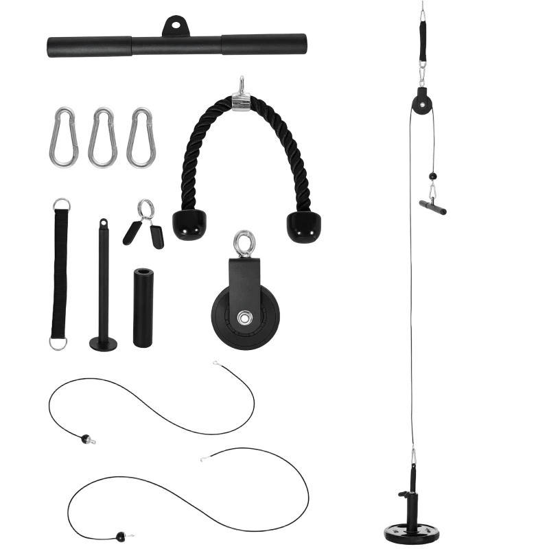 SPORTNOW Fitness Latzug Gym Fitnesssgeräte Kabelzug Pulley System Arm Krafttraining Latzugmaschine