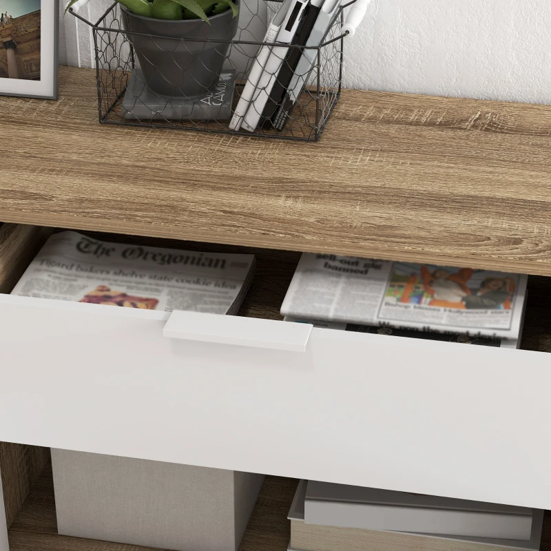 HOMCOM Meuble de rangement buffet cuisine 1 tiroir 1 placard double porte 3 étagères réglables 95 x 35 x 85 cm blanc(m-9)