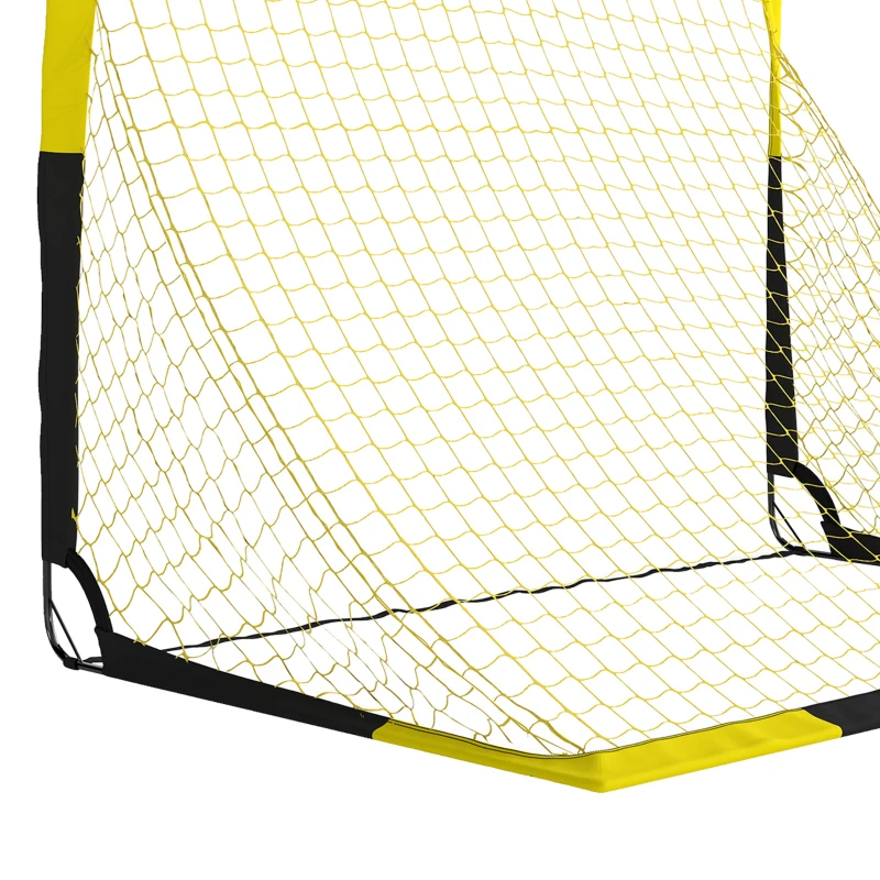 SPORTNOW Set of 2 Pop Up Football Goal, Portable Folding Football Net with Carry Bag, 8 U-Shaped Ground Stakes, Fibreglass Pole