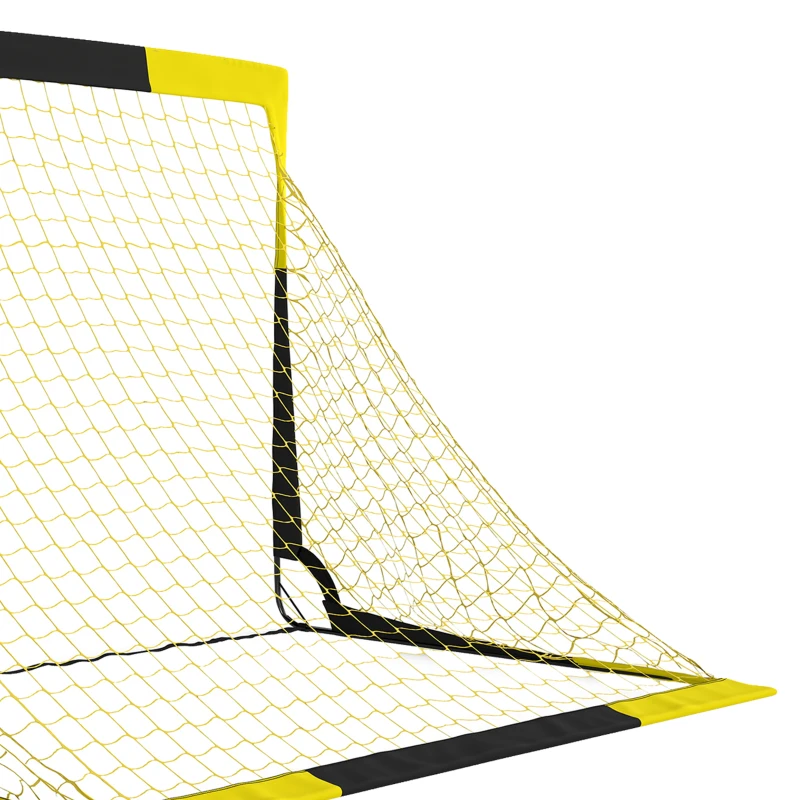 SPORTNOW Set of 2 Pop Up Football Goal, Portable Folding Football Net with Carry Bag, 8 U-Shaped Ground Stakes, Fibreglass Pole