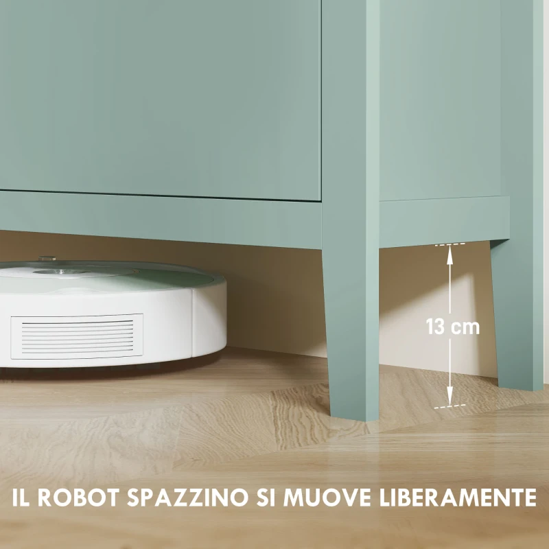 HOMCOM Scarpiera Slim 4 Cassetti per 20 Paia di Scarpe Taglia EU44 e Ripiani Regolabili, 105x24x95.5cm, Verde