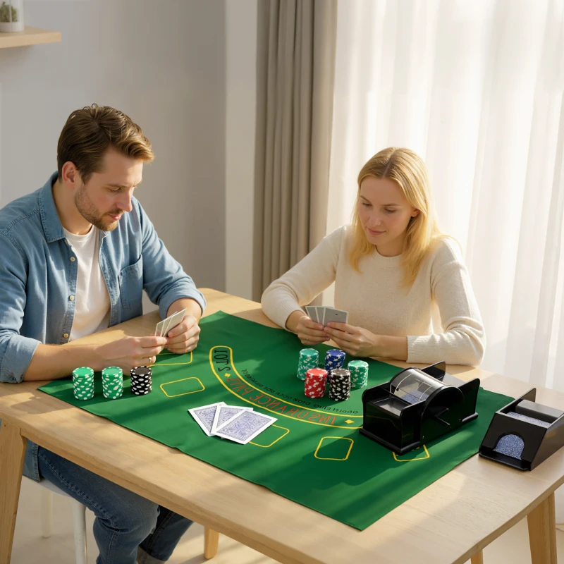 SPORTNOW Mallette de Poker Coffret de Poker Complet 300 Jetons, Cartes à Jouer, Dés, Dealer, Tapis, Clés, Boîtier en ABS, Argent