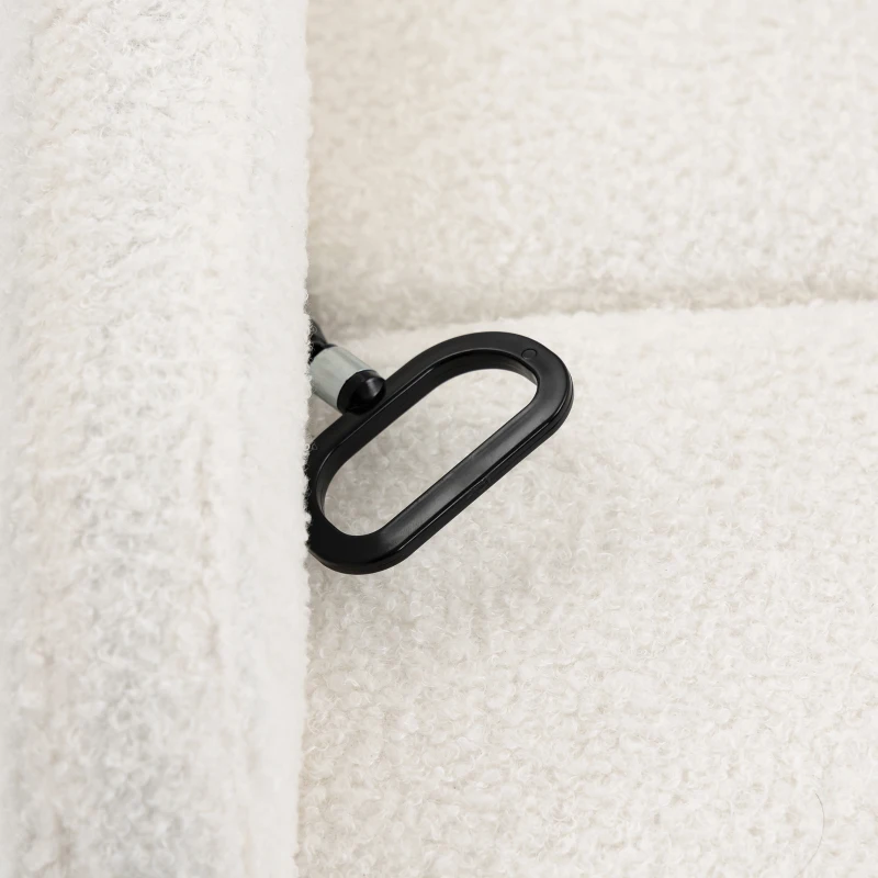 HOMCOM Sillón Relax Reclinable, Sillón de Relax en Peluche Teddy, Asiento con Muelles, Reposabrazos Acolchados, Crema