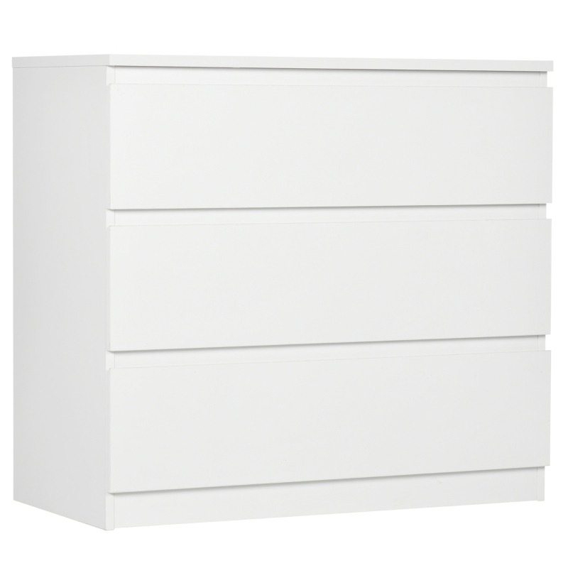 HOMCOM Chest of Drawers, 3-Drawer Storage Organiser Unit for Bedroom, Living Room, White
