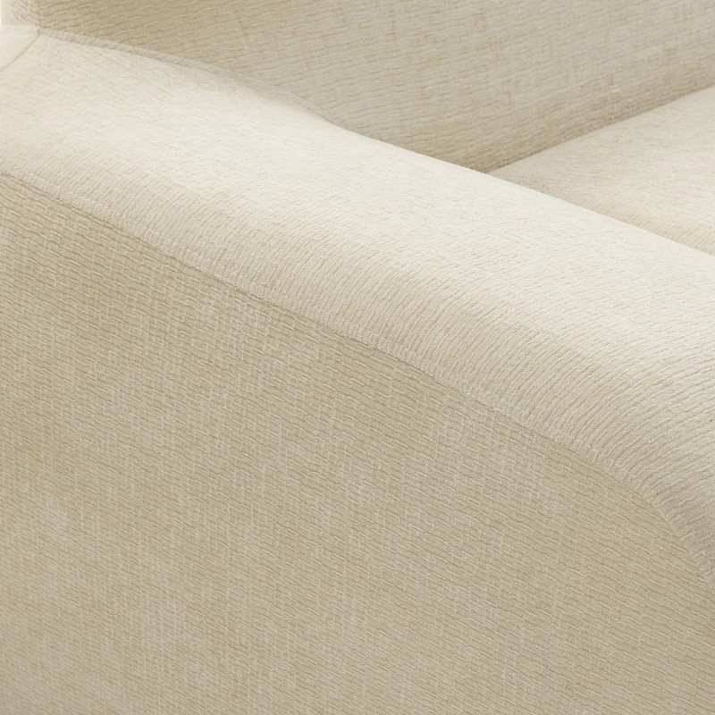 HOMCOM Canapé 3 Places en Chenille 244 cm, Canapé Salon Moderne, Assise et Accoudoirs Larges, Ressorts Ensachés, Crème
