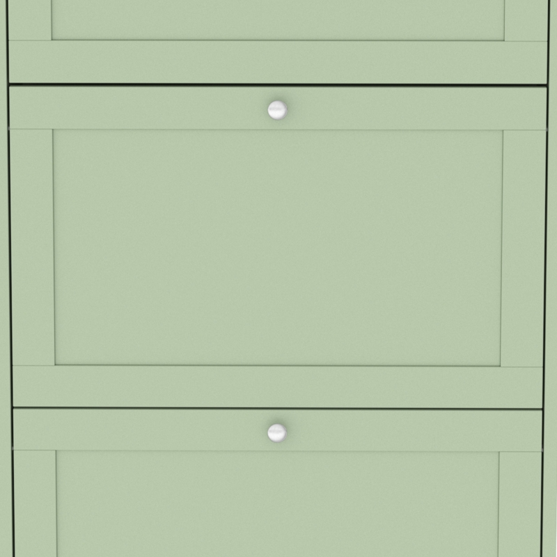HOMCOM Móvel para Sapatos Estilo Moderno 3 Portas Basculantes 18 Pares de Sapatos 60x23,5x115 cm Verde
