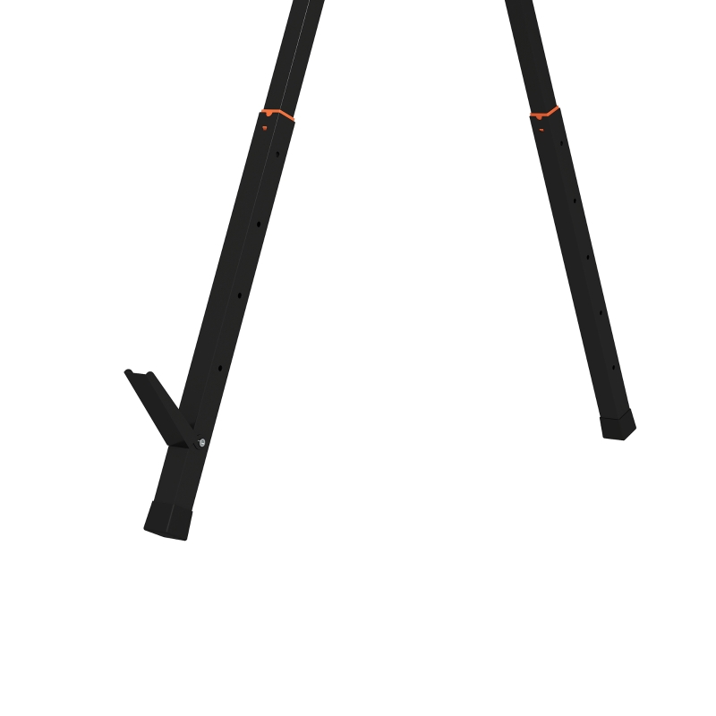 HOMCOM Lot de 2 Tréteaux Pliables en Métal, Charge Max. 500 kg, Tréteaux Portables, Hauteur Réglable 71-85,5cm, Orange