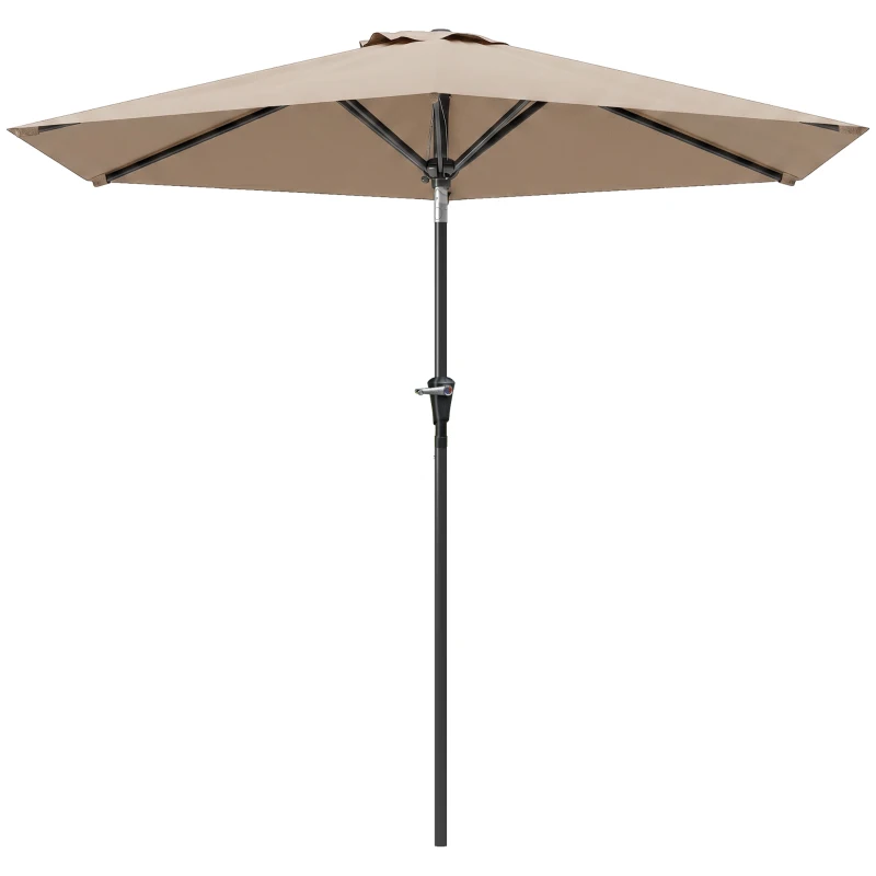 Outsunny Parasol de jardin Parasol droit hexagonal inclinable Ø 2,3 x 2,16H m métal polyester haute densité beige