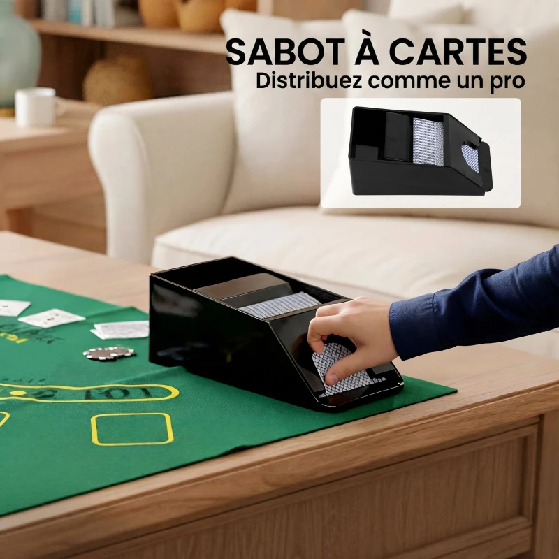 SPORTNOW Mallette de Poker Coffret de Poker Complet 300 Jetons, Cartes à Jouer, Dés, Dealer, Tapis, Clés, Boîtier en ABS, Argent