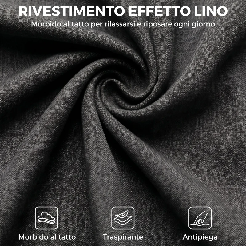 HOMCOM Poltrona Relax Reclinabile Manuale 135° con Poggiapiedi in Tessuto, Grigio Scuro