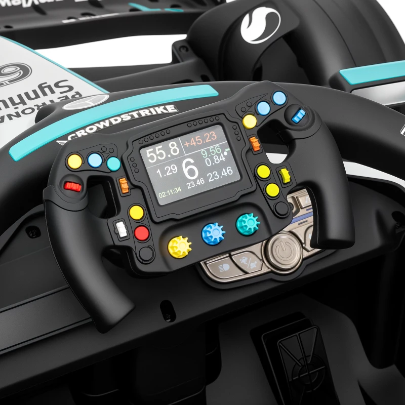 AIYAPLAY Kart Électrique Enfants 12V, Go Kart Mercedes-AMG PETRONAS F1 avec 2 Moteurs, Télécommande, 3 Vitesses, Noir