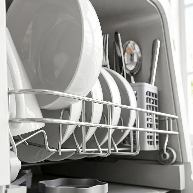 HOMCOM 6L Five-Mode Tabletop Dishwasher - White