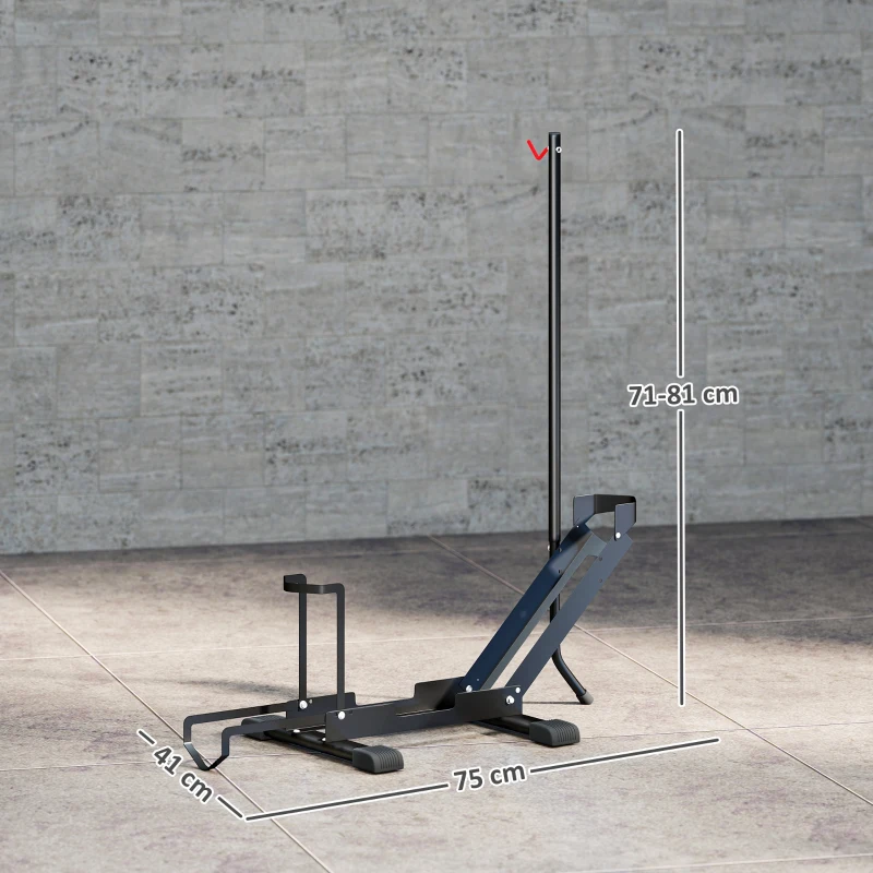 SPORTNOW Rastrelliera per Bici Regolabile con Tubo di Supporto, in Acciaio e Plastica, 75x41x71-81 cm, Nero