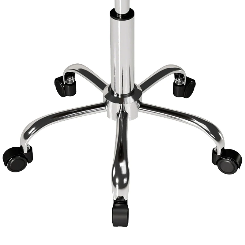 HOMCOM Taburete con ruedas, taburete de salón con altura regulable 51-66 cm y asiento acolchado, giratorio 360°, marrón