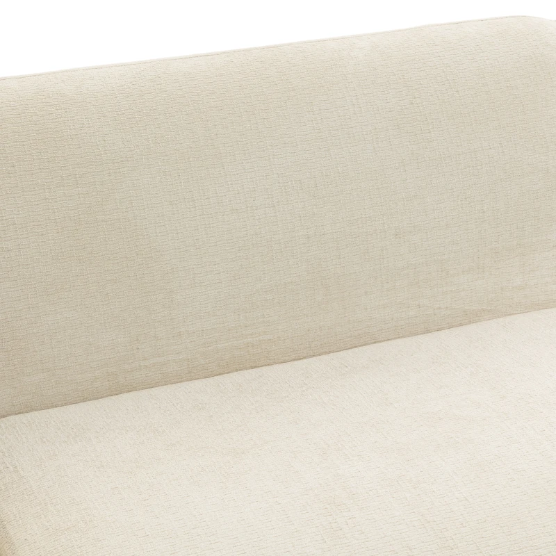 HOMCOM Sofá 3 Lugares em Chenille 244 cm Sofá de Sala Moderno Assento e Braços Largos Molas Ensacadas Creme