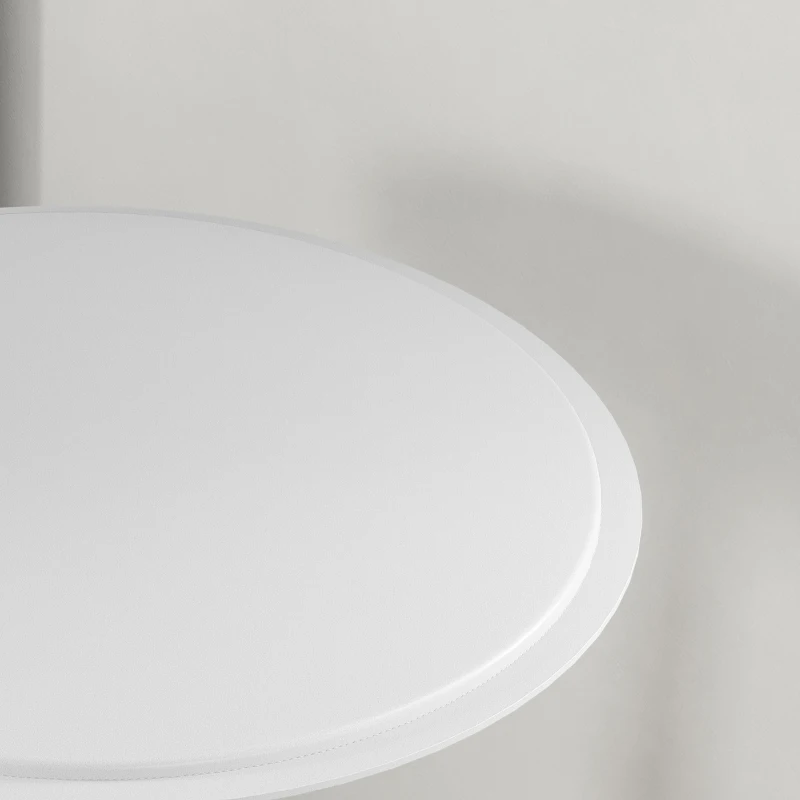 HOMCOM Tavolo Bar Rotondo Ø63 cm, Regolabile in Altezza 67-93cm con Struttura in Metallo, Piano Girevole 360°, per Cucina Sala da Pranzo, Bianco