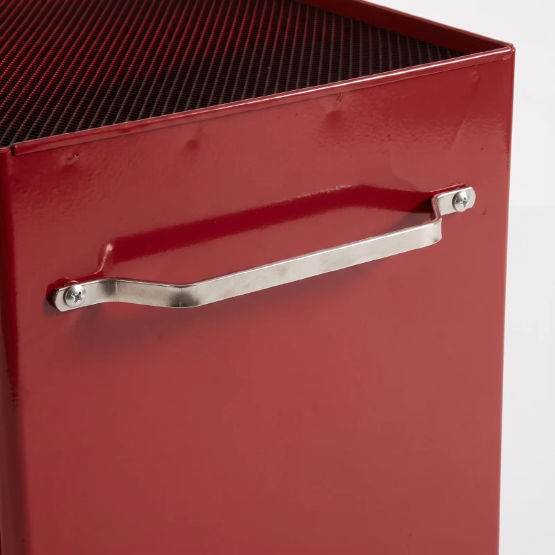 HOMCOM Chariot à outils sur roulettes, Servante d'atelier en acier 5 tiroirs verrouillable 2 clés, 61,5 x 33 x 82,5 cm, rouge