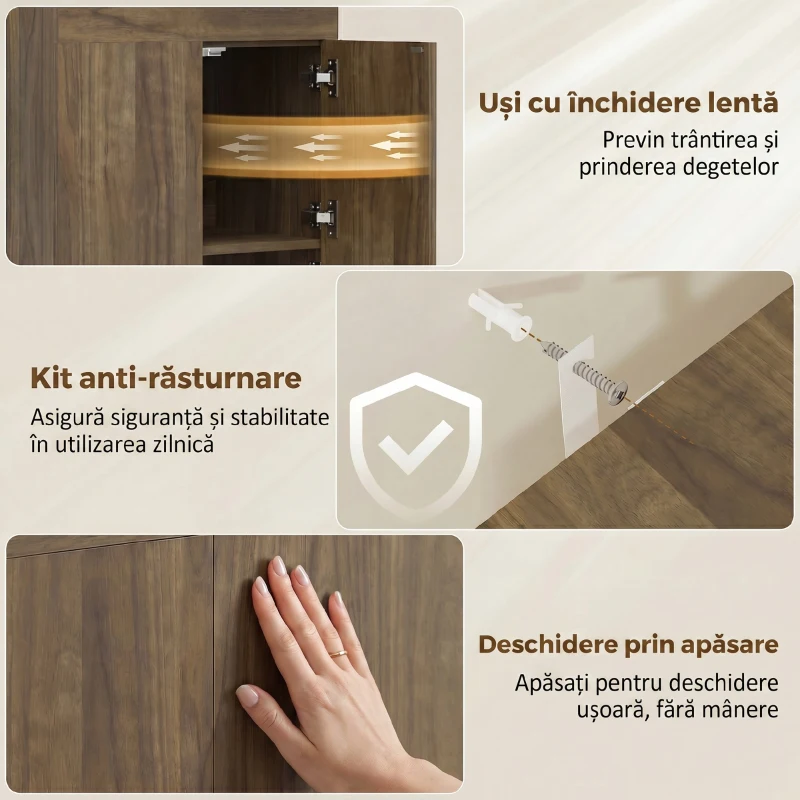 HOMCOM Dulap Masă de Călcat Pliabil cu Suport pentru Fier și Haine cu Compartiment Deschis, 154x55x87 cm, Maro