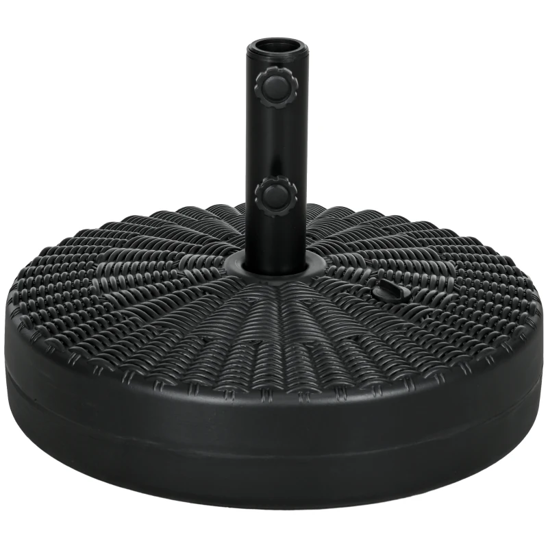 Outsunny support de parasol base de parasol support de parasol en plastique pour mât Ø 38 et 48 mm - Ø51 x 36H cm noir