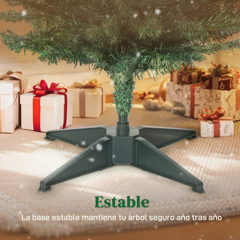 HOMCOM Árbol de Navidad Estrecho 210 cm con 401 Ramas Soporte Metálico Fácil de Montar para Interior Verde