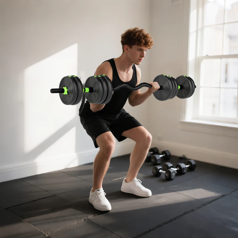 SPORTNOW Hantelset verstellbar 25 KG Kurzhantel Set Kurzhanteln Langhanteln Hanteln Set für Krafttraining