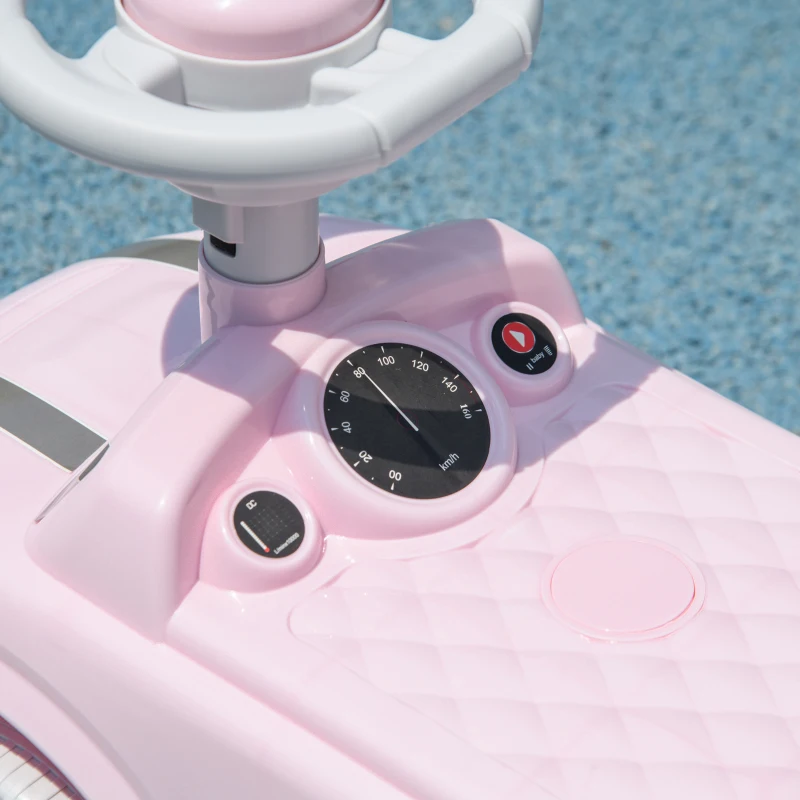 AIYAPLAY Loopauto voor Kinderen, Anti-Kantelbescherming, Toeter, Antislip Zitting, Kunststof, Roze