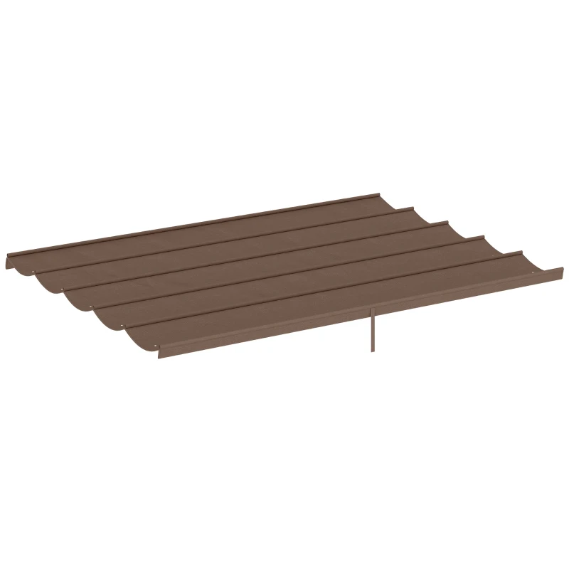 Outsunny Acoperiș pentru pergolă gazebo 4x3 m din poliester respirabil, culoare cafeniu, cu 10 orificii de drenaj
