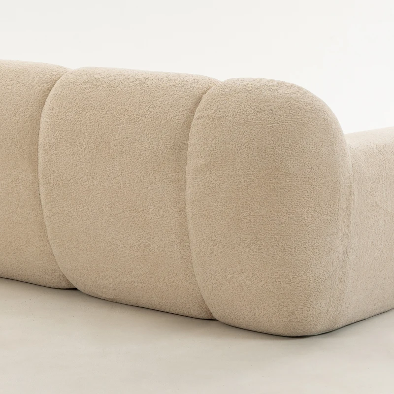 HOMCOM Sofá 2 Lugares em Chenille Sofá de Sala 174 cm Assento e Apoios de Braço Largos Acolchoados Totalmente Compactado Bege
