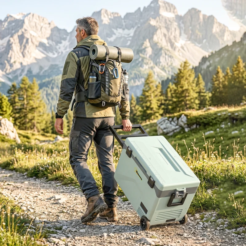 Outsunny Frigider Portabil 42,5L cu Compresor și Control prin Aplicație, -20℃ la 20℃