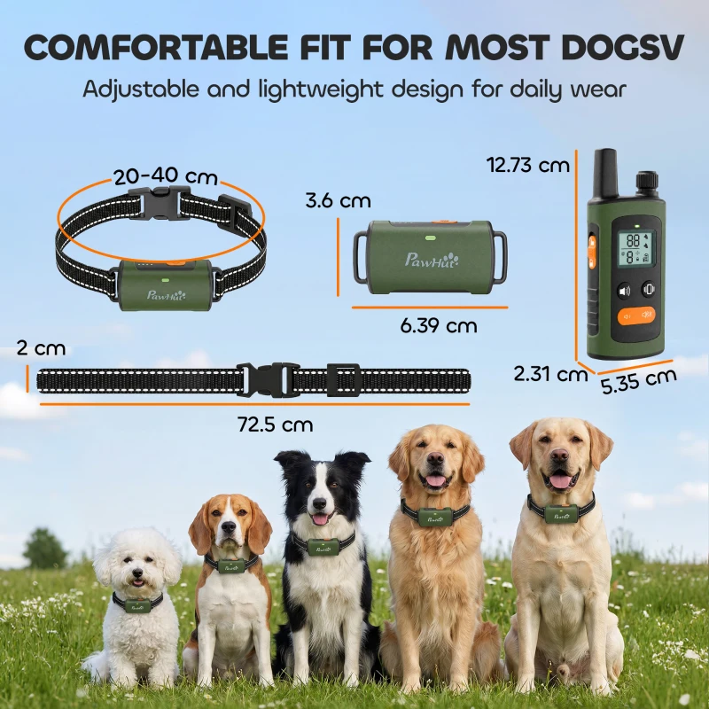 PawHut Dog Training Collar with 3200Ft Remote Range, Anti Barking Device with 3 Modes, IPX7 Waterproof, Rechargeable