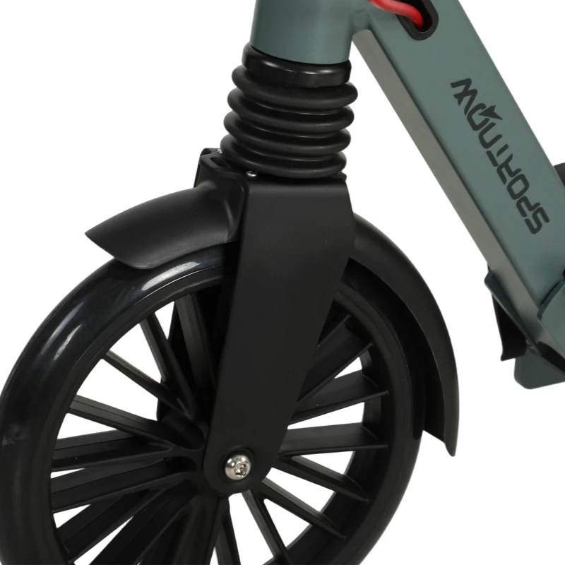 SPORTNOW Foldable Kick Scooter with Height Adjustable Handlebar, One-click Folding Adult Scooters with 200 mm Big Wheels, Silver Tone