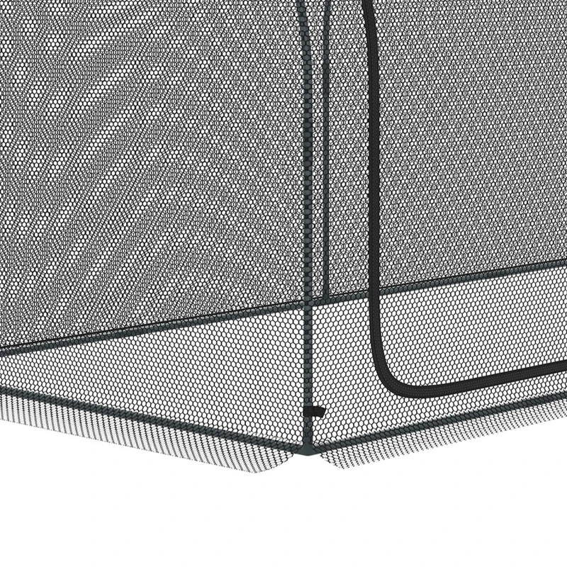 Outsunny 2,49 x 1,2m Tuinnet, Plantenbeschermingstent met Deur, Winddicht Ongediertenet met Stalen Frame, Zwart