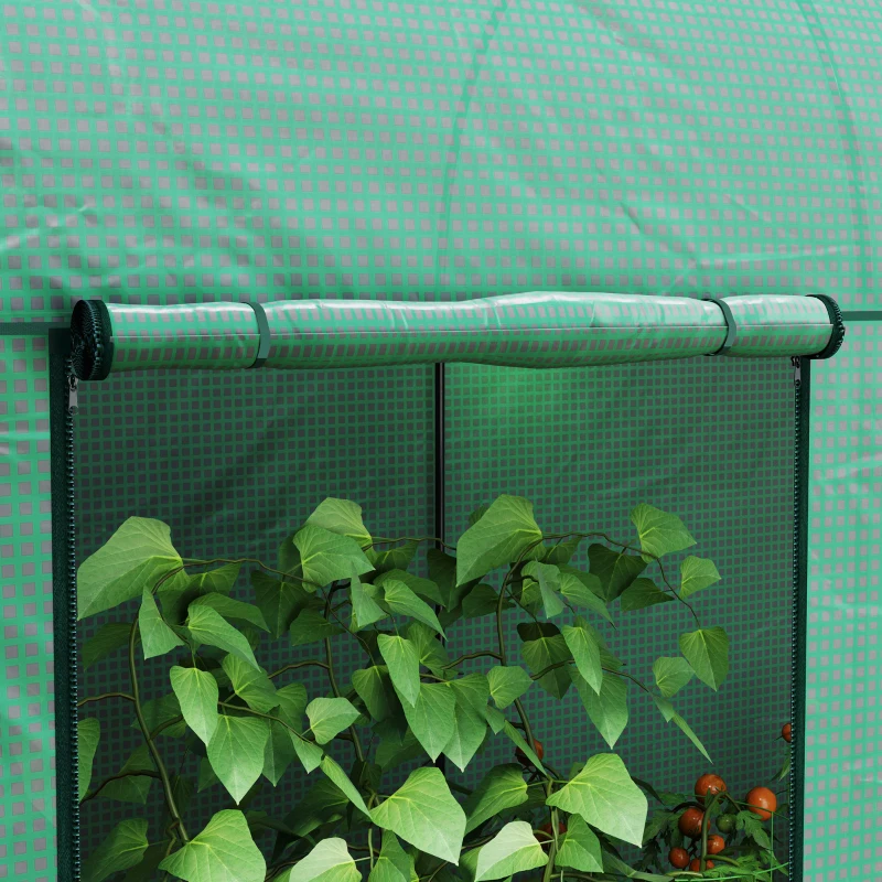 Outsunny Serra da Giardino da 2 m², 2 Porte Avvolgibili, Copertura in PE 140g/m² Anti-UV, 2x1x1.78m, Verde