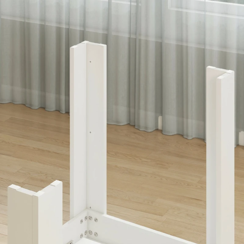 HOMCOM Masă Extensibilă de Luat Masa pentru 6-8 Persoane, 140-180 x 80 cm, Alb