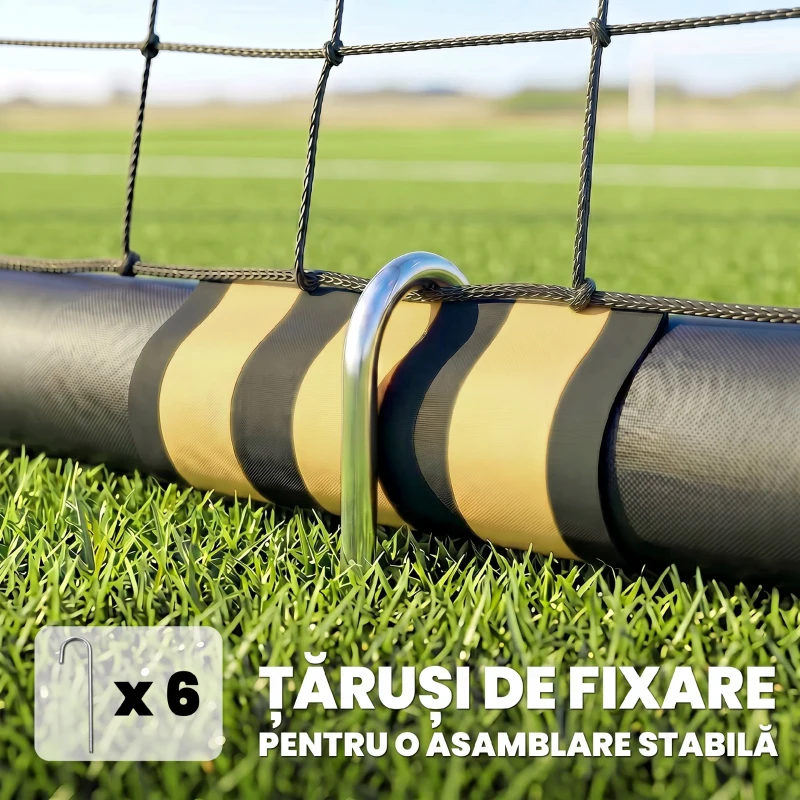 SPORTNOW Poartă de Fotbal Portabilă 240x85x160 cm cu Căptușeală din EPE, Alb