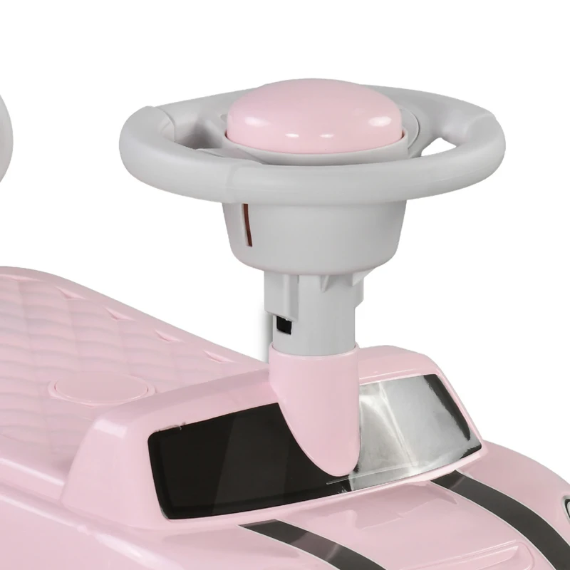 AIYAPLAY Loopauto voor Kinderen, Anti-Kantelbescherming, Toeter, Antislip Zitting, Kunststof, Roze