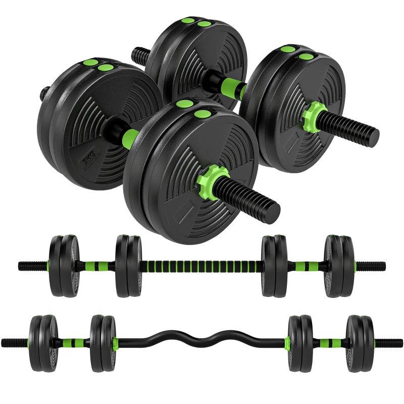SPORTNOW Hantelset verstellbar 15 KG Kurzhantel Set Kurzhanteln Langhanteln Hanteln Set für Krafttraining