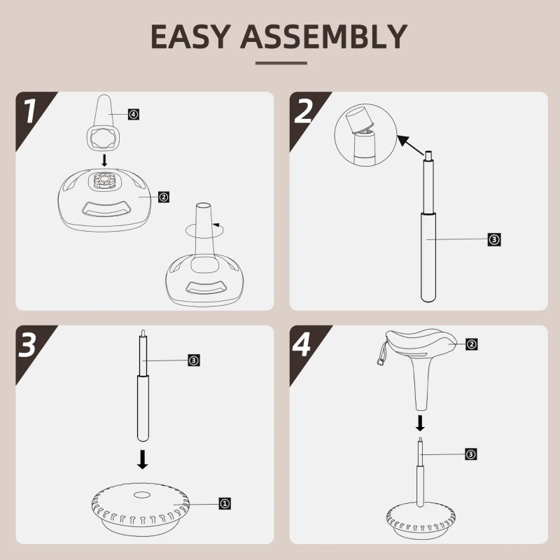 HOMCOM Balancehocker, beweglicher Sitz, drehbar, höhenverstellbar, ergonomisch, 34 x 34 x 68,5-83,5 cm, Braun(m-8)