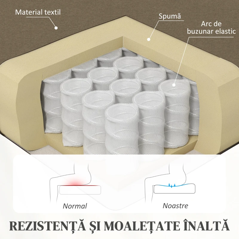 HOMCOM Fotoliu Relax Reclinabil Manual la 160° cu Suport pentru Picioare, Bej