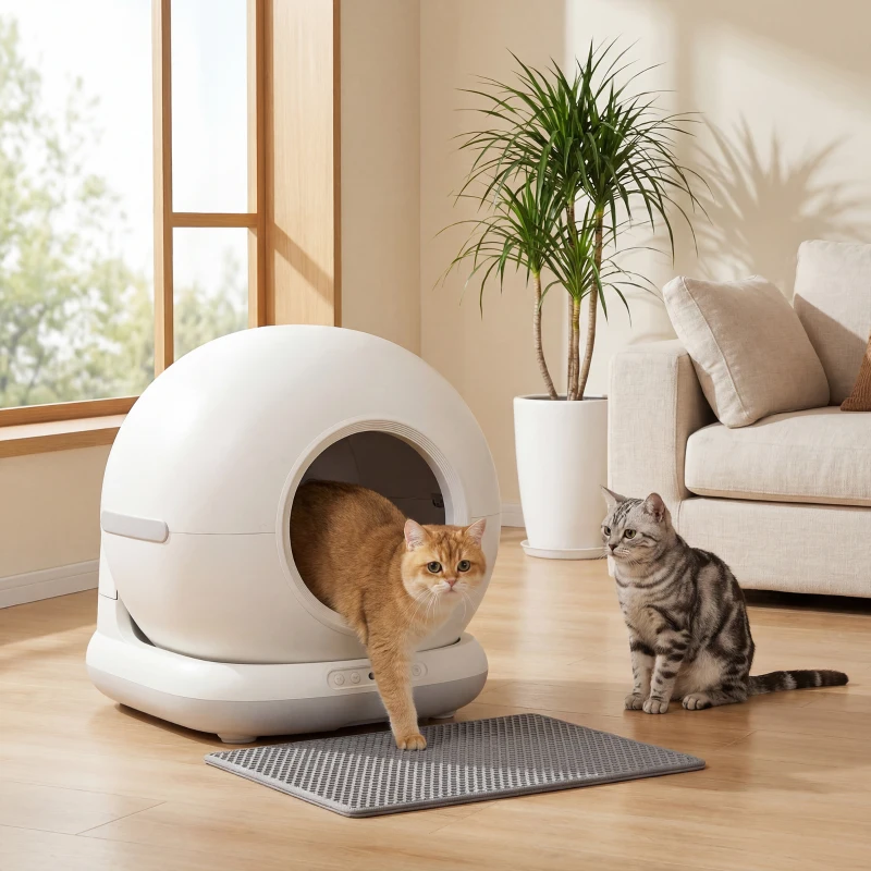PawHut Selbstreinigende Katzentoilette, XL 72L Katzenklo Selbstreinigend mit HD-Kamera, App-Steuerung Müllbeutel, für 1-12 kg