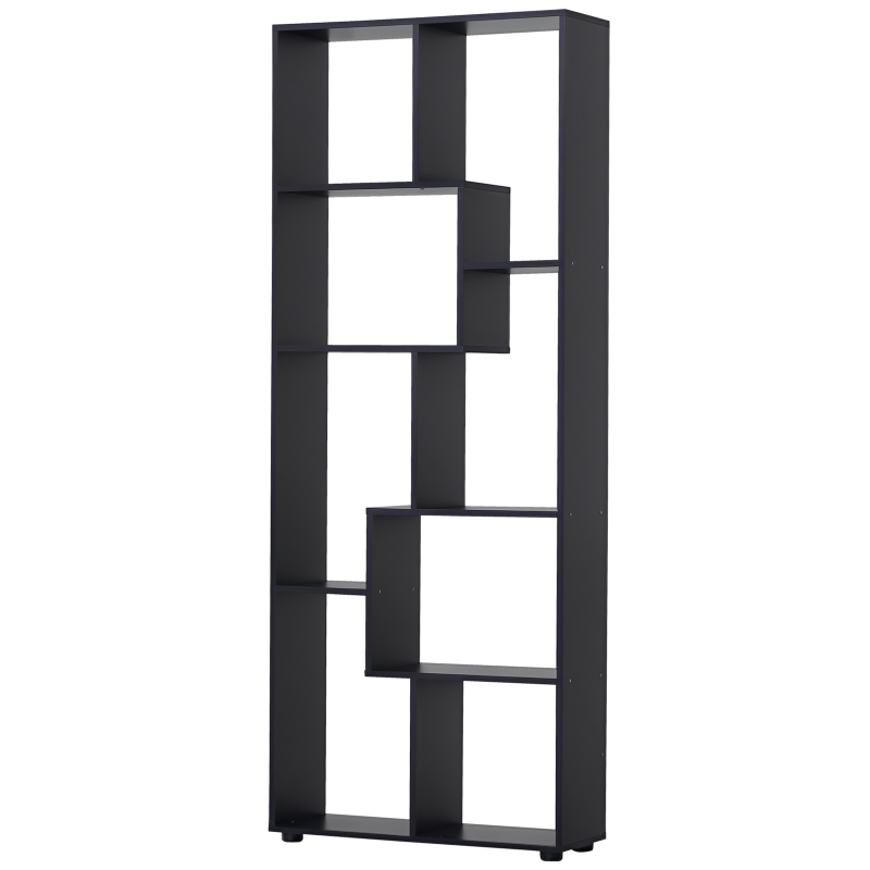 HOMCOM Bibliotecă Modernă cu 8 Rafturi din PAL E1, Design pentru Casă și Birou, 70x24x178 cm, Alb