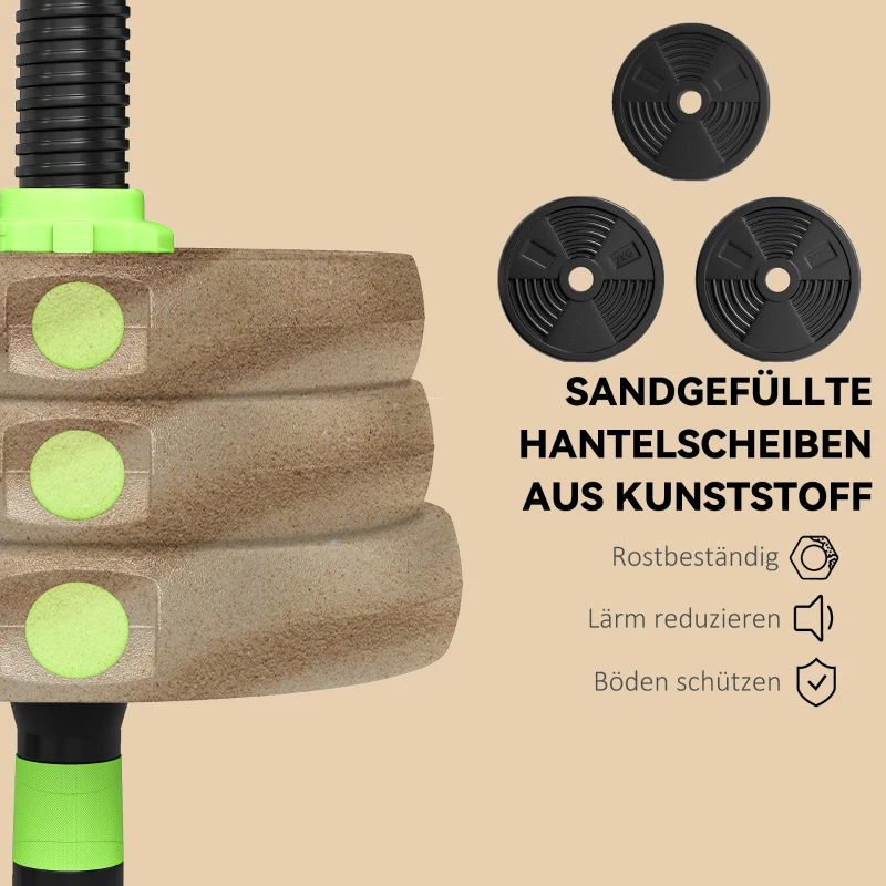 SPORTNOW Verstelbaar halterset 25 KG dumbbells Halterstang EZ-Curlstang voor krachttraining