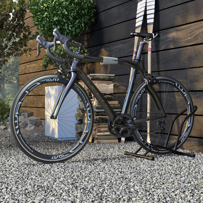 SPORTNOW Suport bicicletă pentru anvelope < 8.5 cm, din oțel, 59x41x38 cm, negru
